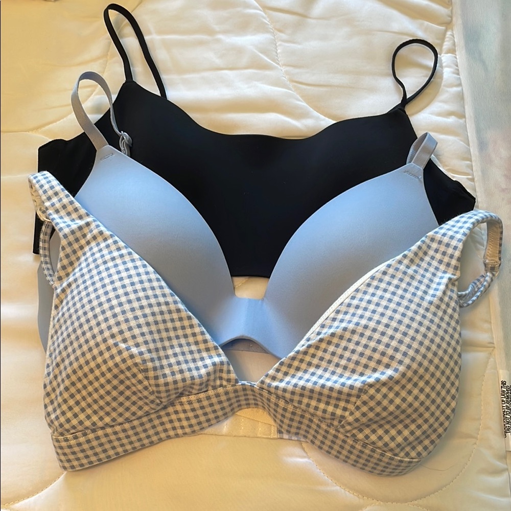 Aeropostale Blue and Black Bras with Underwire Support